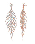 White Diamond Folha Drop Earrings