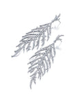 White Diamond Folha Drop Earrings
