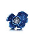 Large Blue Titanium Orchid Brooch