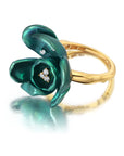 Green Titanium Orchid Ring