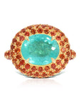Paraiba Tourmaline & Orange Sapphire Ring