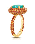 Paraiba Tourmaline & Orange Sapphire Ring