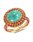 Paraiba Tourmaline & Orange Sapphire Ring