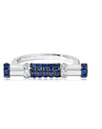 Blue Sapphire & Diamond Cavaletti Ring