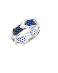 Blue Sapphire Chevron Rein Ring