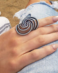 Swirl Titanium Ring in Black