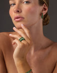 Tsavorite & Green Rhodium 3 Sided Bangle