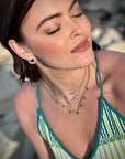 5 Diamond Curved Bar Necklace