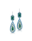 Beautiful Graziela Gems Indicolite Tourmaline & Diamond Titanium Earrings