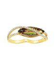 Marquis Csarite and Diamond Double Ring