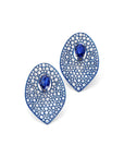 Graziela Gems - Blue Rhodium & Sapphire Diamond Earrings -