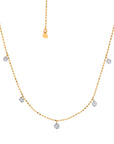 Graziela Gems - Necklace - Tiny Floating Diamond Necklace - Yellow Gold