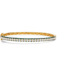 Graziela Gems - 3 Sided Emerald Bangle - Yellow Gold