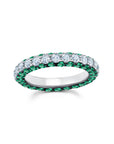 Emerald & Diamond 3 Sided Band Ring