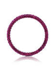 Ruby and Red Rhodium 3 Sided Band