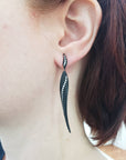 Diamond Titanium Drop Earrings