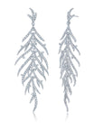 White Diamond Folha Drop Earrings