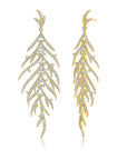 White Diamond Folha Drop Earrings