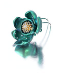 Large Green Titanium Orchid Brooch