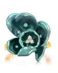 Green Titanium Orchid Ring