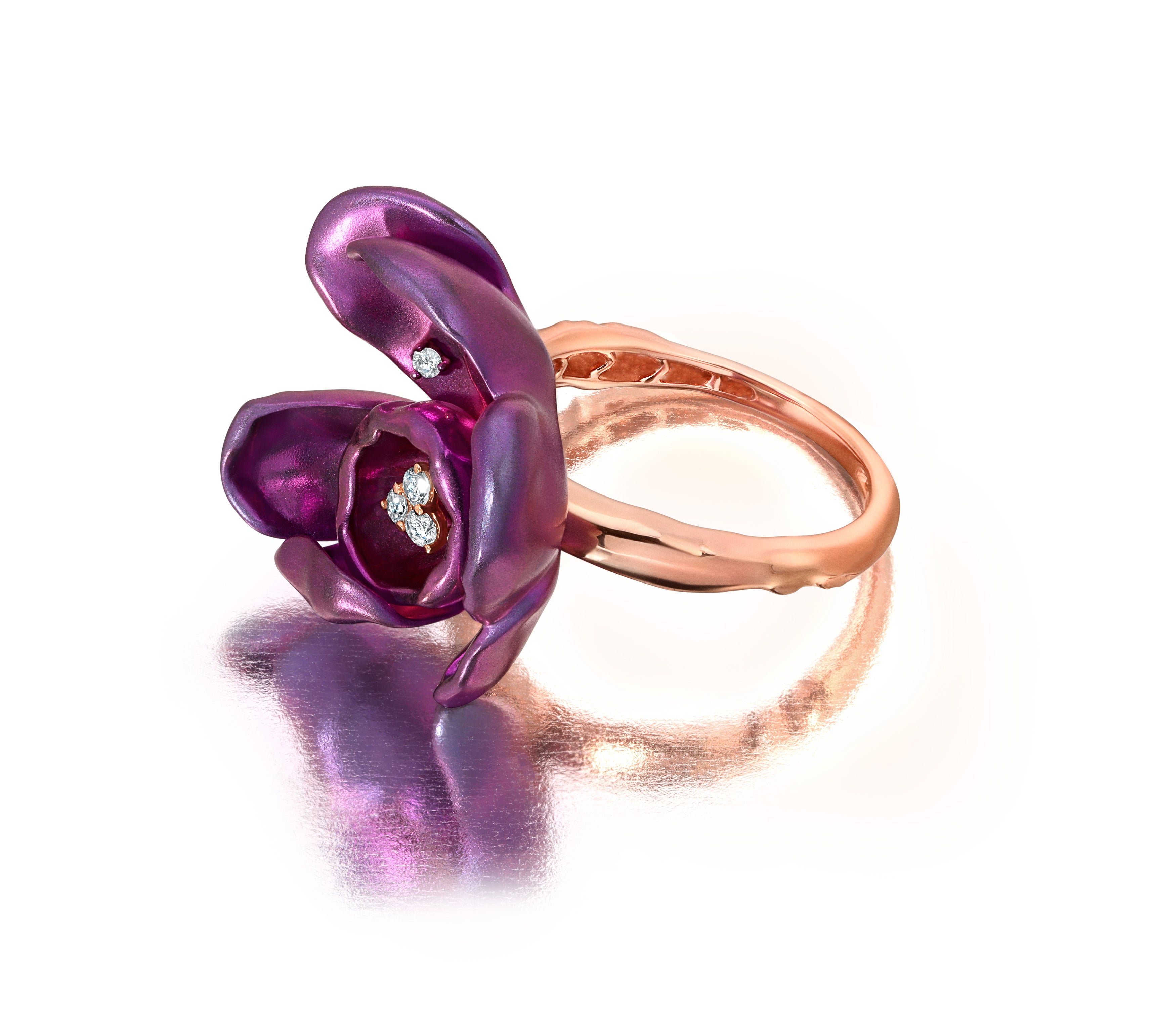 Purple Titanium Orchid Ring