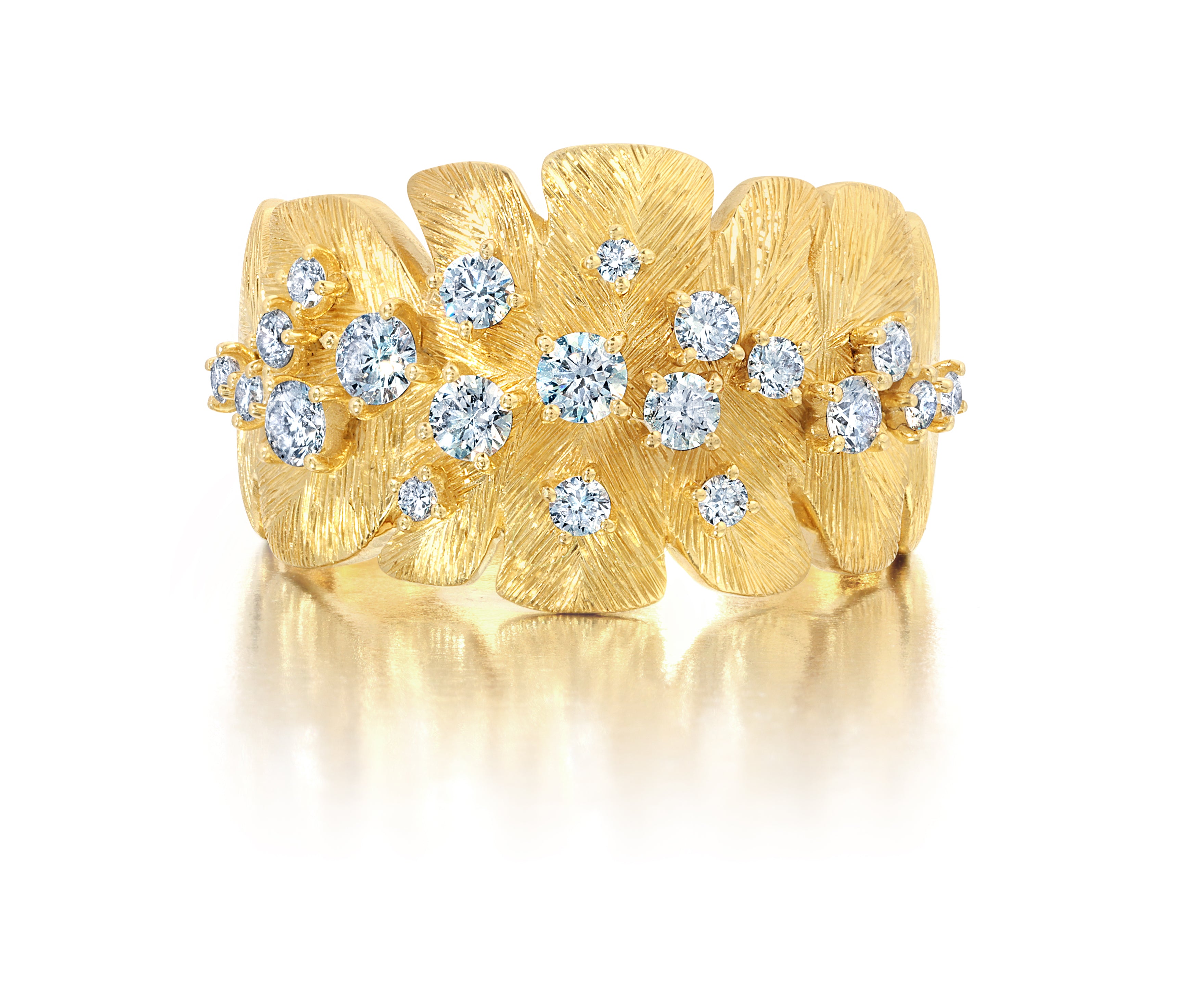 Diamond Samambaia Cigar Band Ring