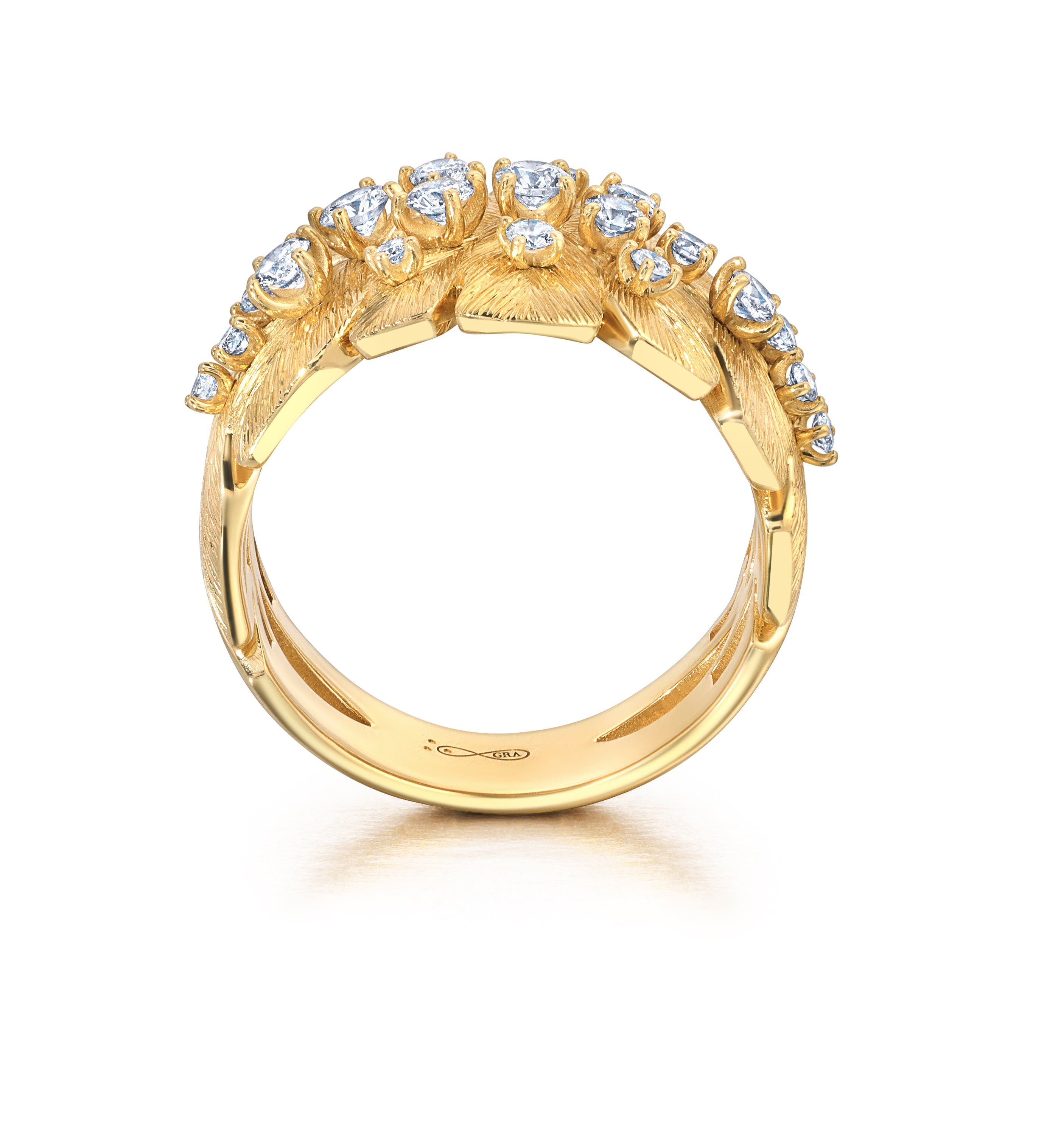 Diamond Samambaia Cigar Band Ring