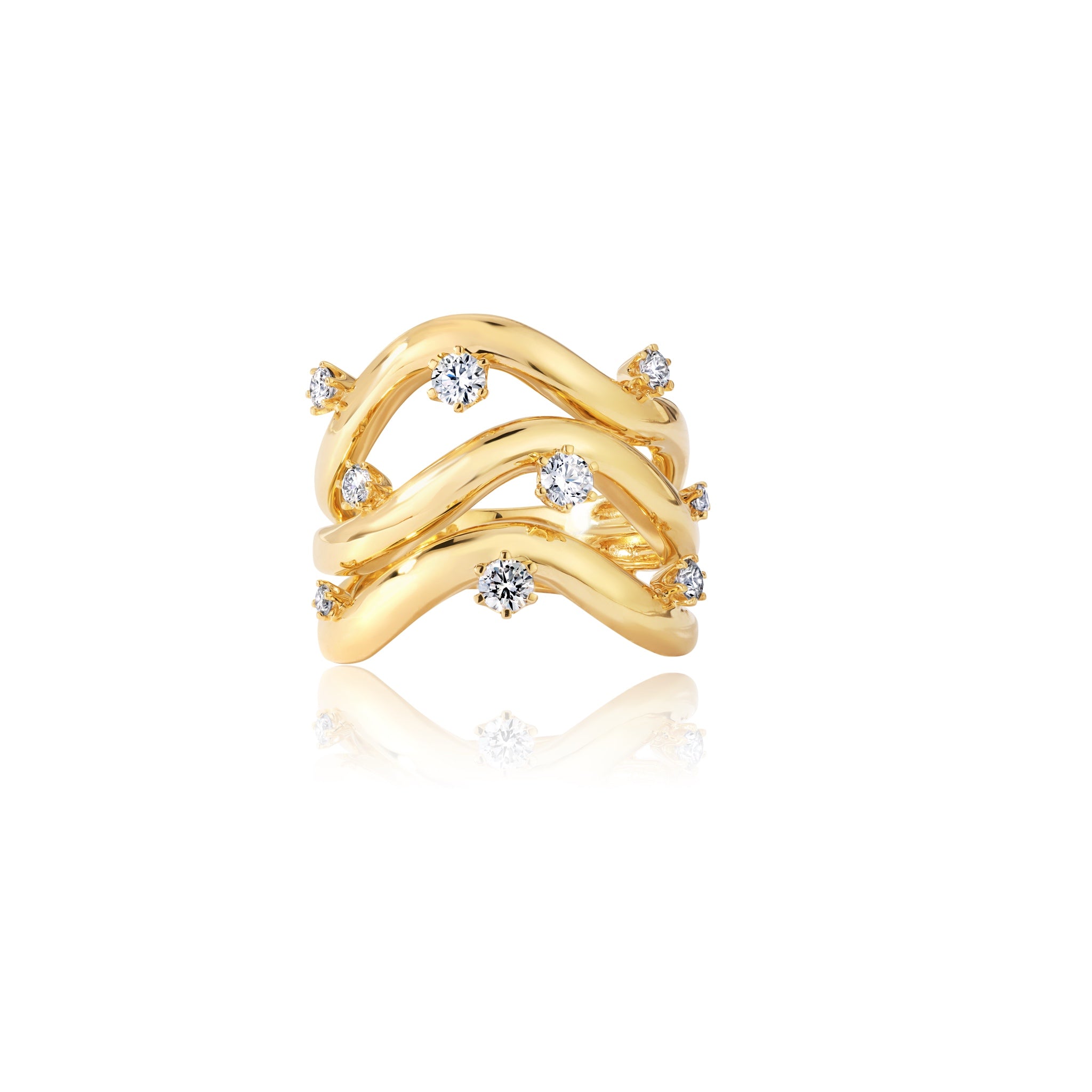 Ouro Rio Triple Diamond Band Ring