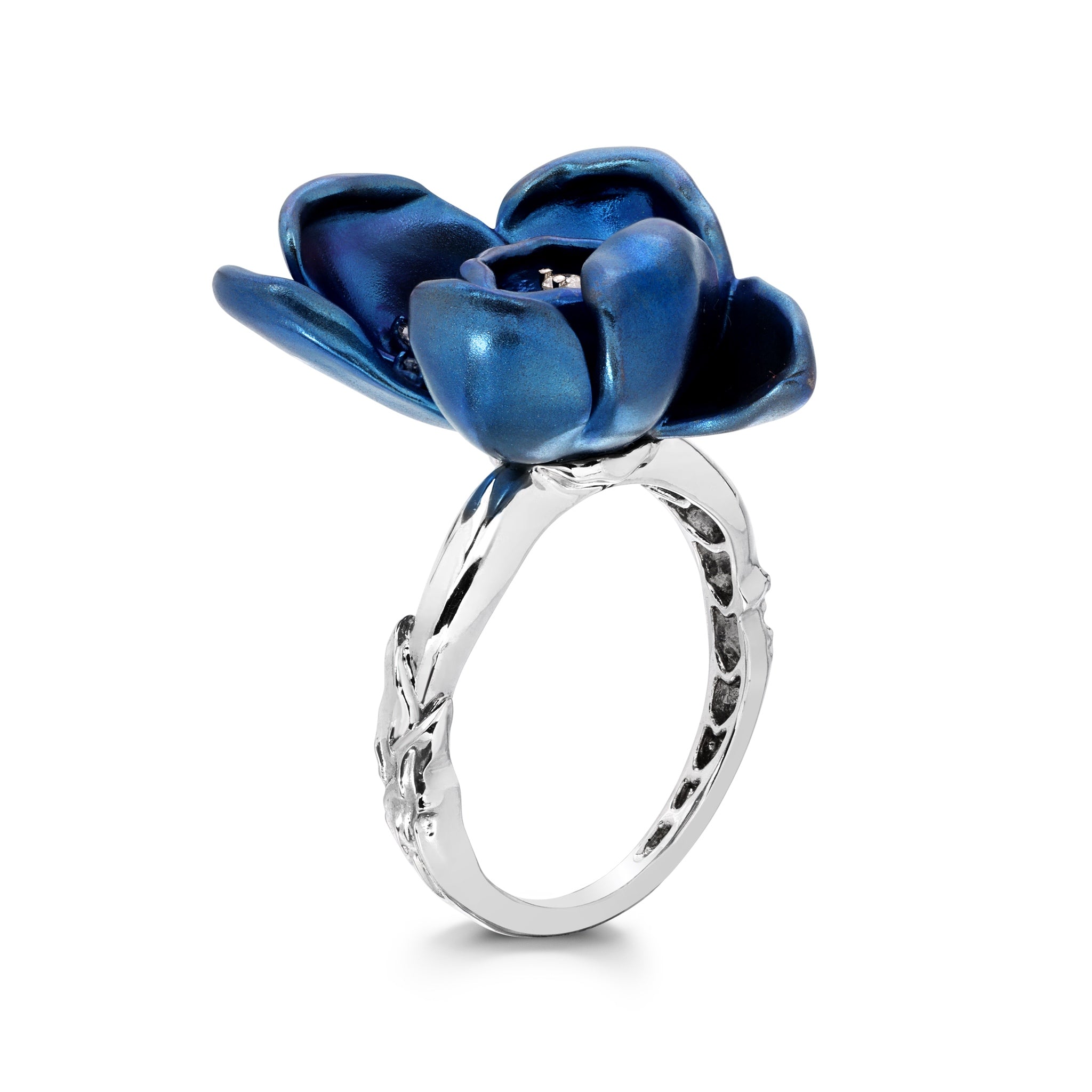 Blue Titanium Orchid Ring