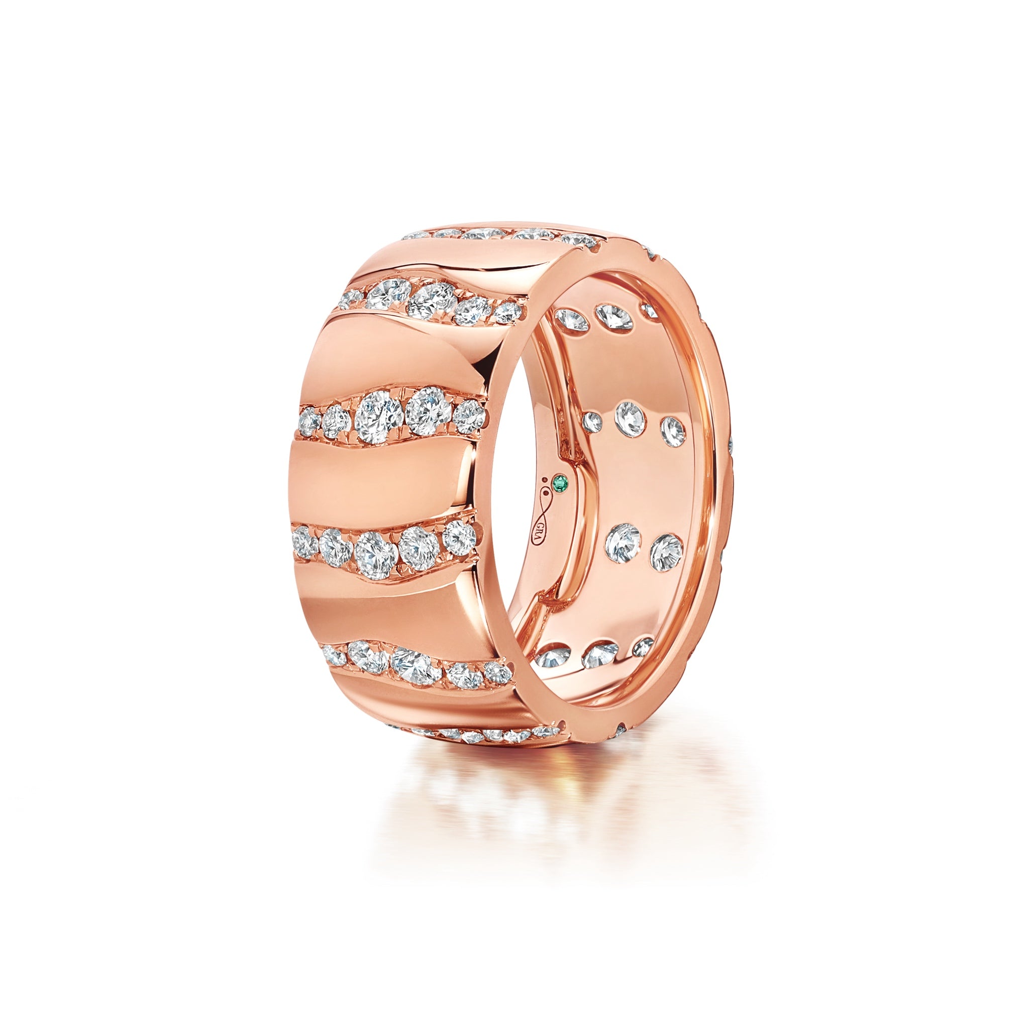 Alma Dos Rios Diamond Cigar Band Ring