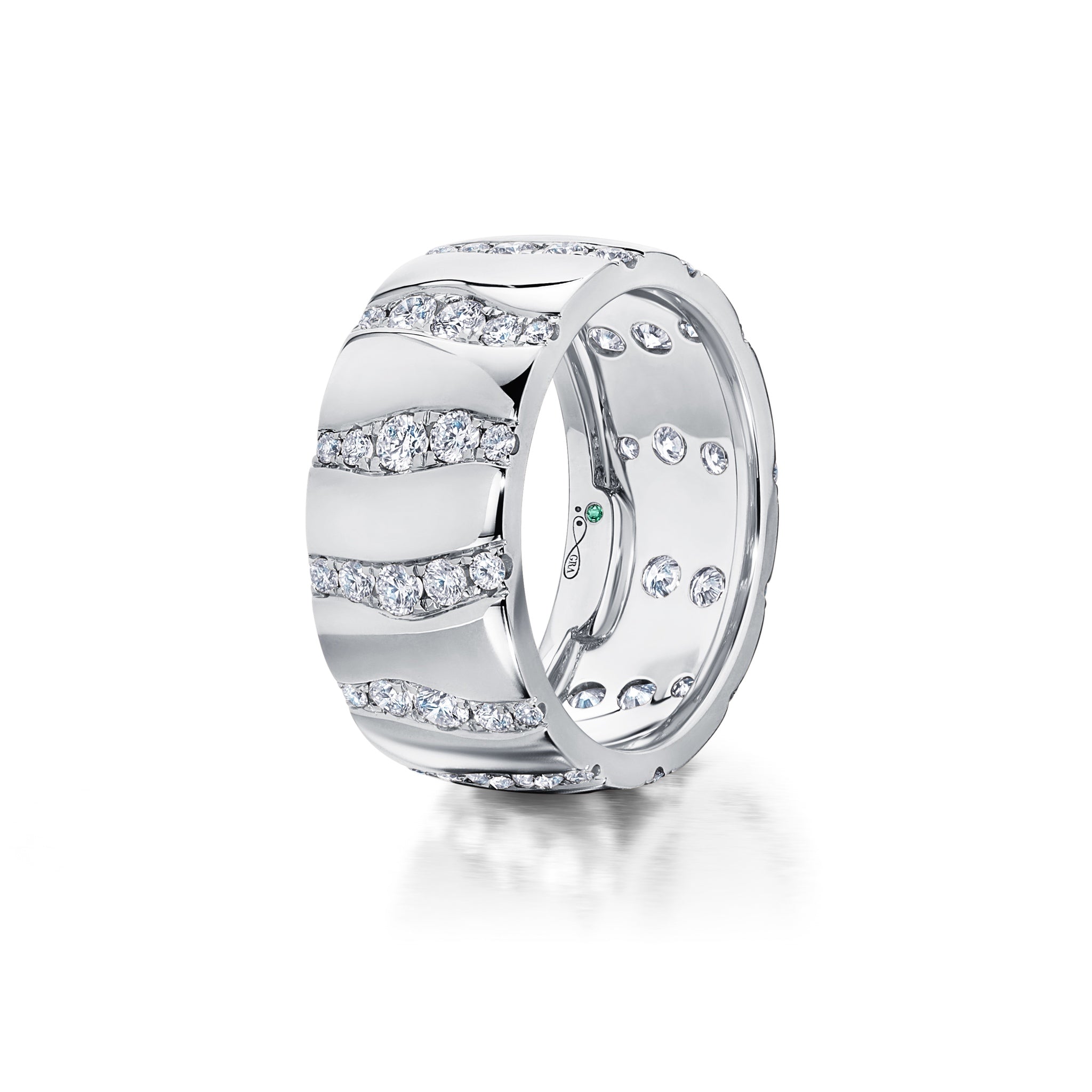 Alma Dos Rios Diamond Cigar Band Ring