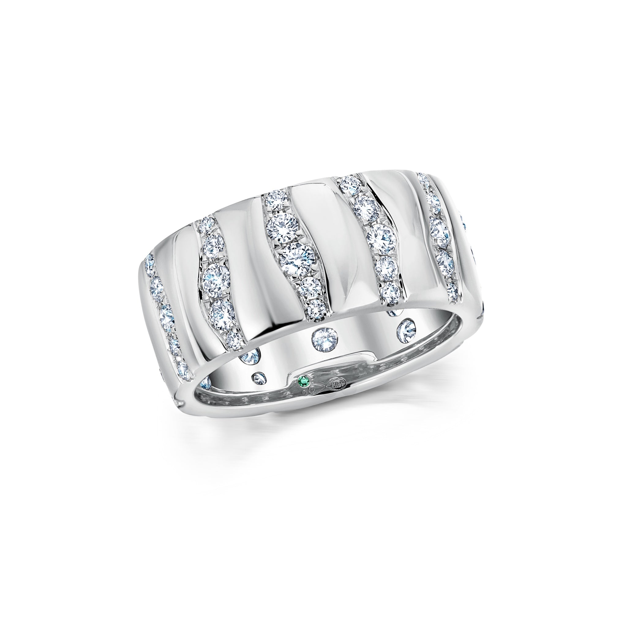 Alma Dos Rios Diamond Cigar Band Ring