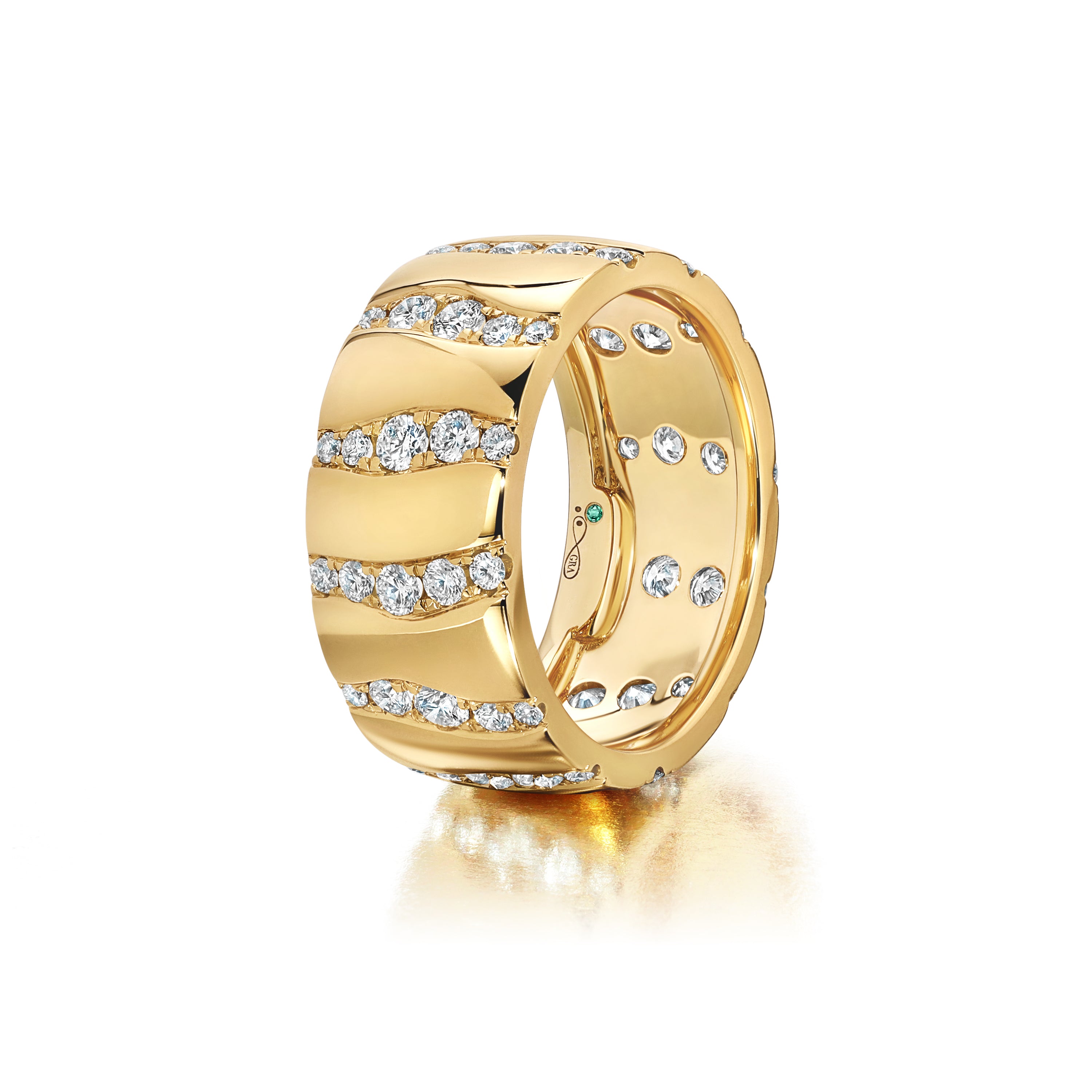 Alma Dos Rios Diamond Cigar Band Ring