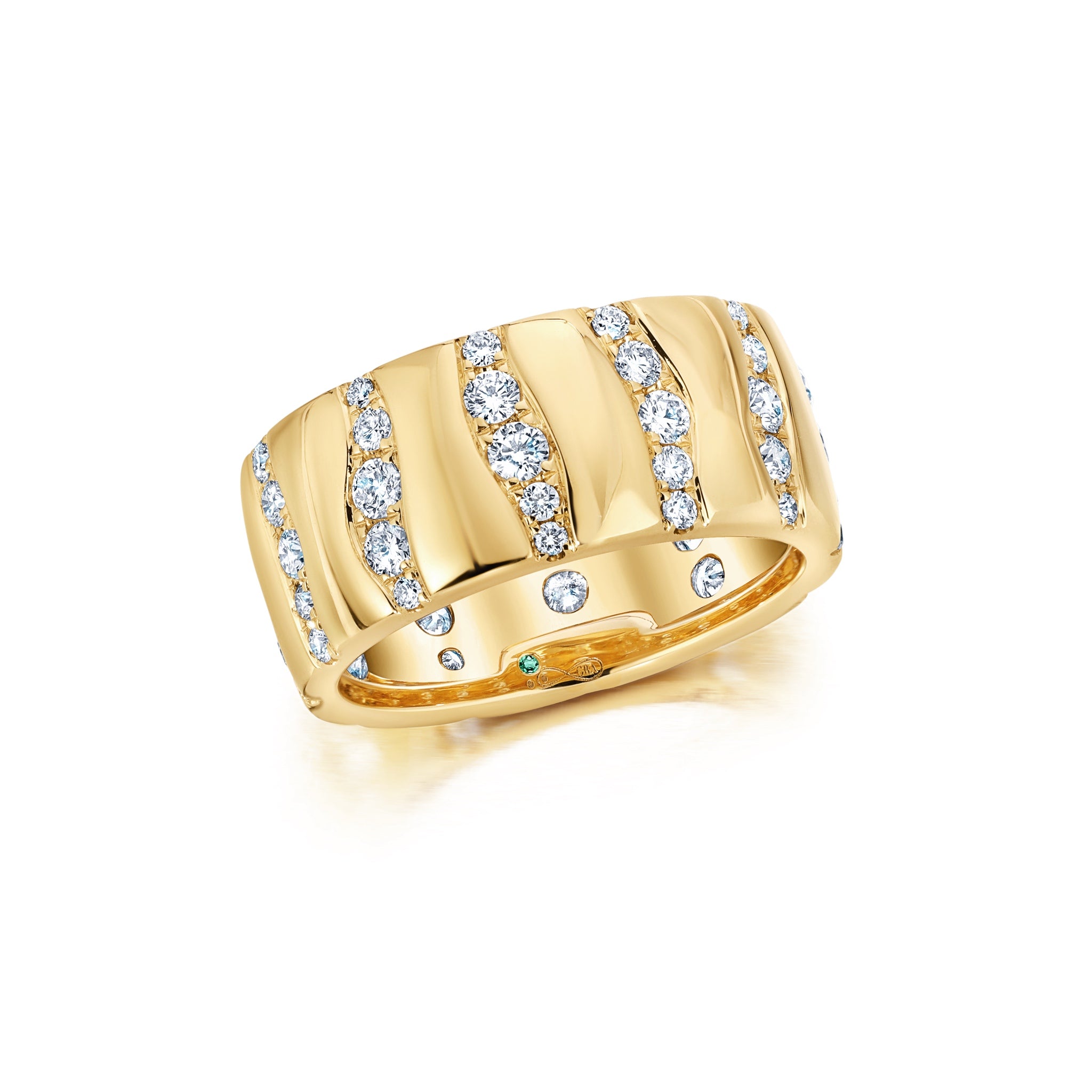 Alma Dos Rios Diamond Cigar Band Ring