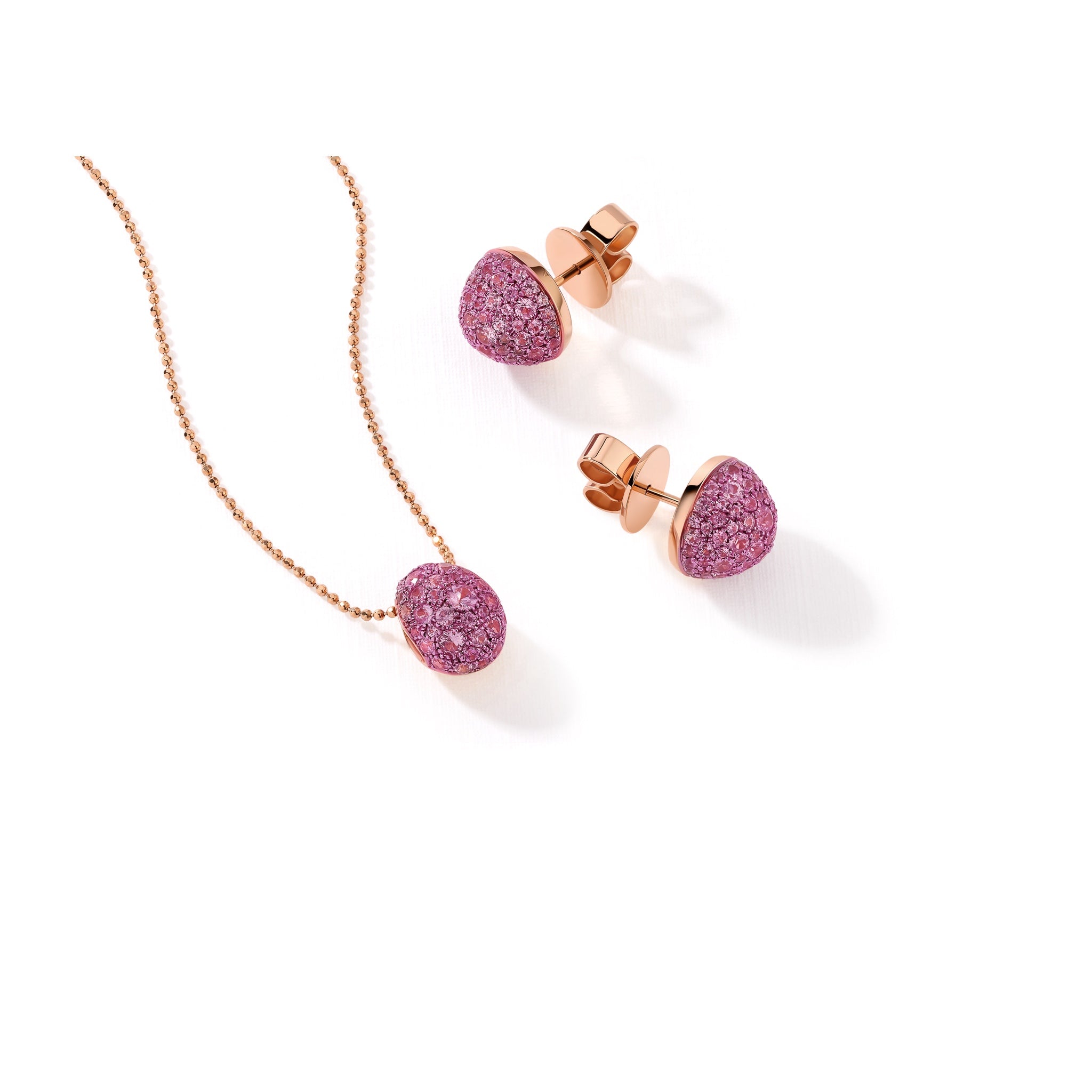 Large Pink Sapphire Bahia Stud Earrings