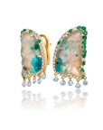 Chalcedony and Diamond Butterfly Earrings