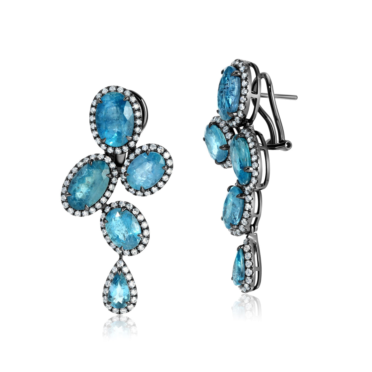 Midnight Aquamarine Earrings