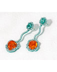 Paraiba & Fire Opal Earrings