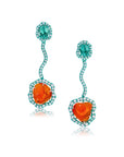 Paraiba & Fire Opal Earrings