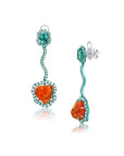 Paraiba & Fire Opal Earrings