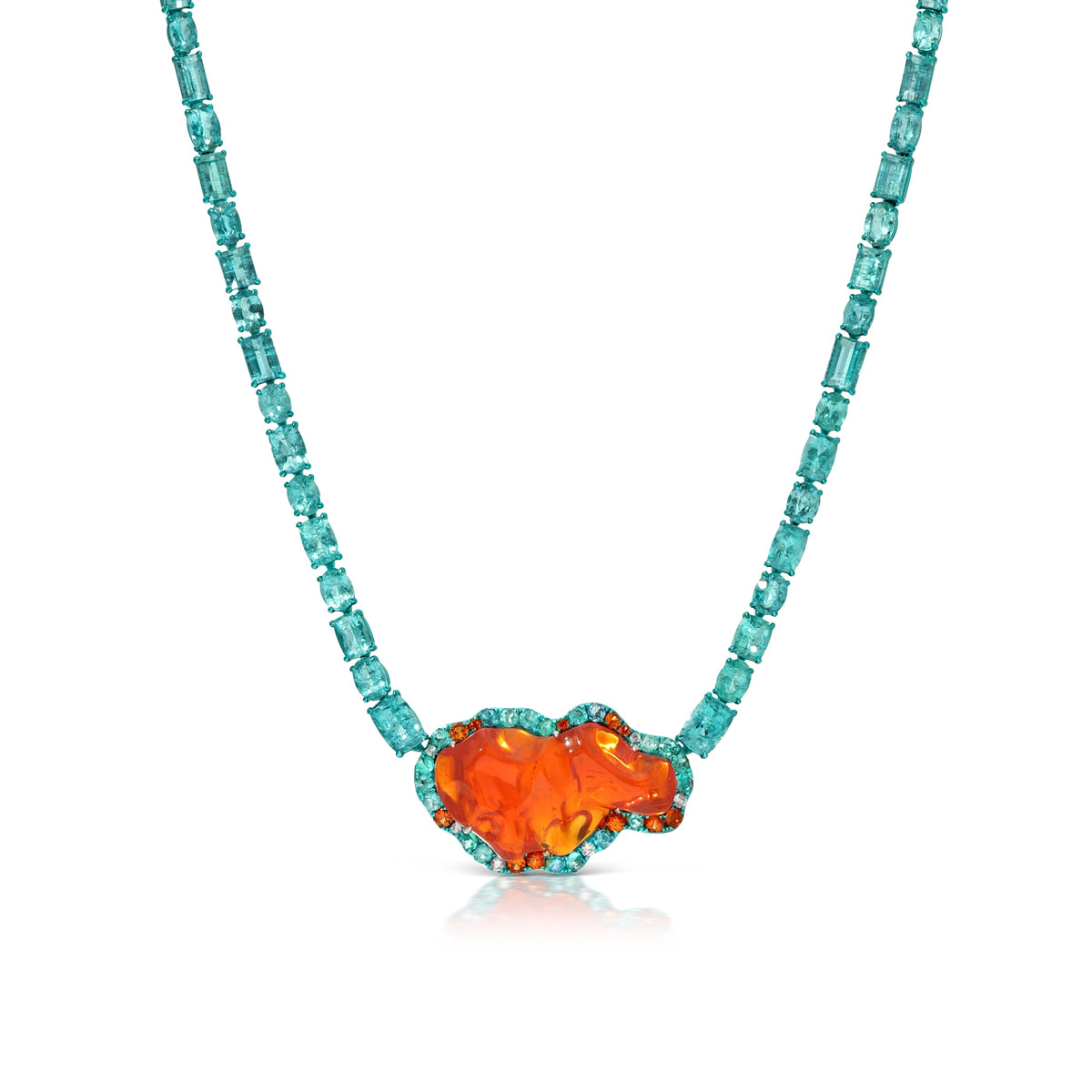 Graziela Tourmaline &amp; Fire Opal Necklace