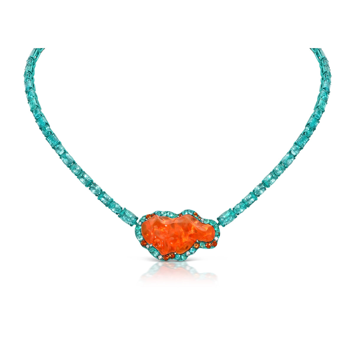 Graziela Tourmaline &amp; Fire Opal Necklace