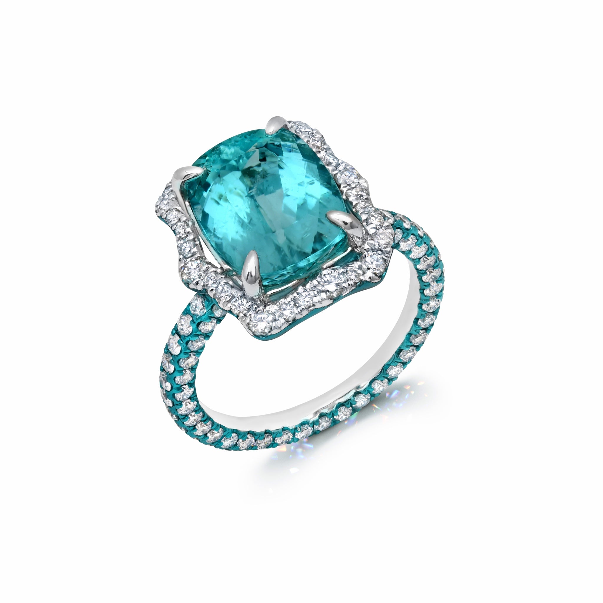 Paraiba Tourmaline &amp; Diamond Ring