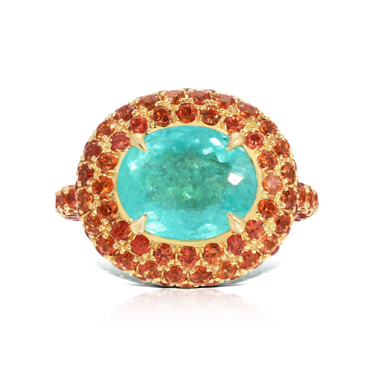 Paraiba Tourmaline &amp; Orange Sapphire Ring