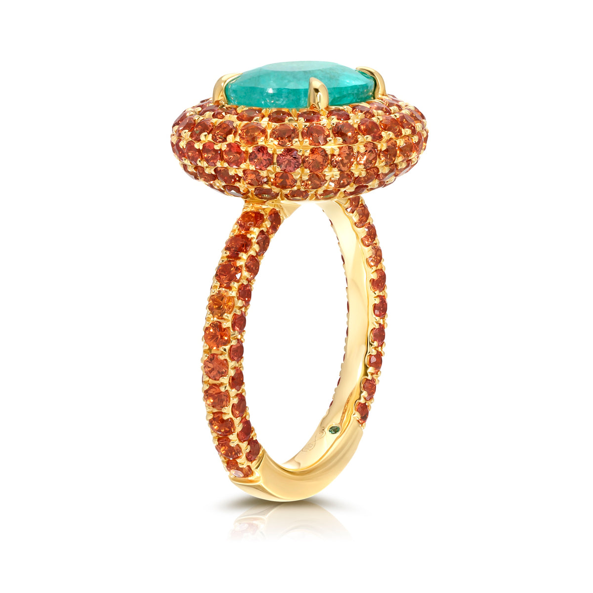 Paraiba Tourmaline &amp; Orange Sapphire Ring