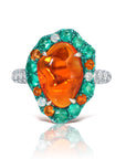 Paraiba & Fire Opal Ring