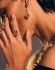 Paraiba & Fire Opal Ring