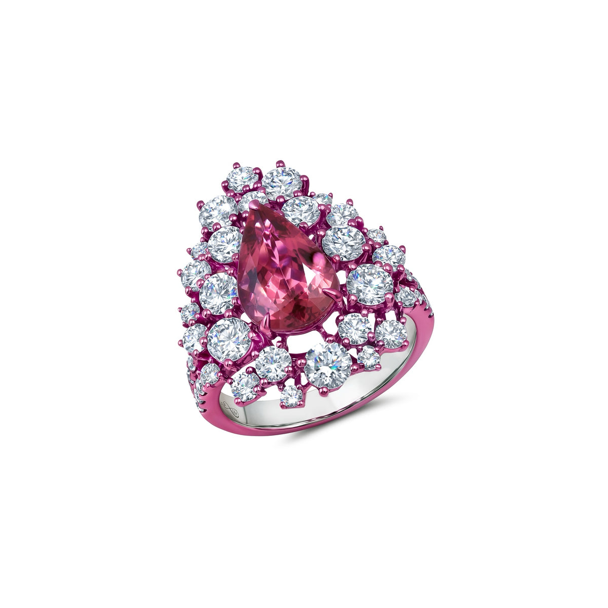 Pink Tourmaline &amp; Diamond Ring