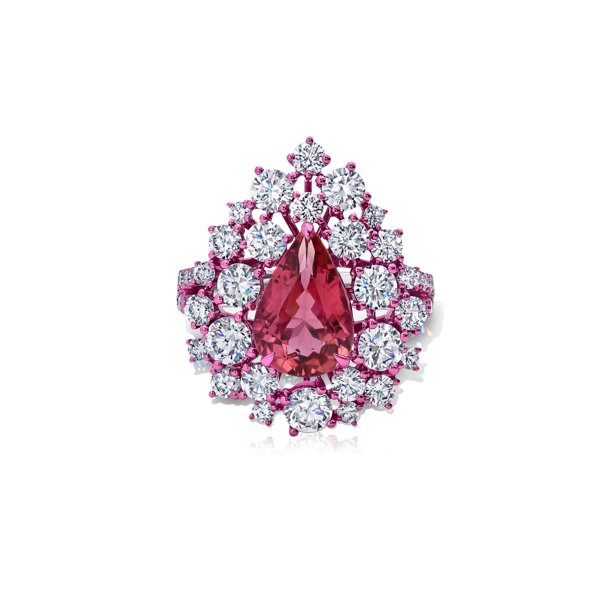 Pink Tourmaline &amp; Diamond Ring