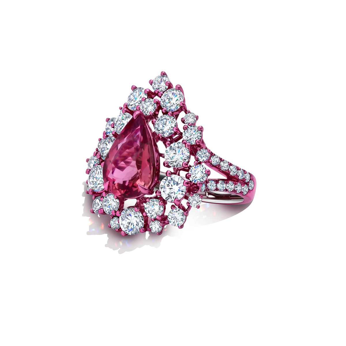 Pink Tourmaline &amp; Diamond Ring